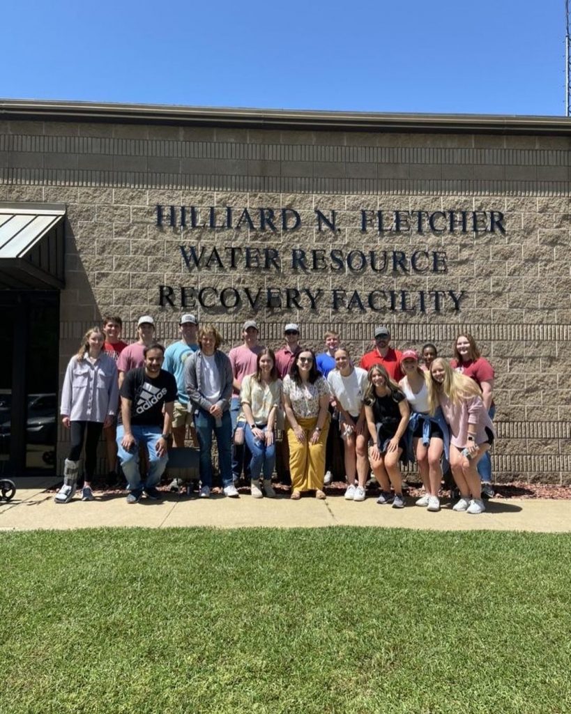UA Young Water Professionals in front Willard N. Fletcher Water Resource Recovery Facility