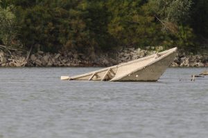 An uncovered boat on Italy's Po River (stock photo)